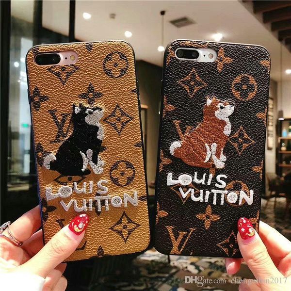

brand Embroidered animal fox phone case cover for iphone Xs max XR X 7 7plus 8 8plus 6 6plus TPU+PC