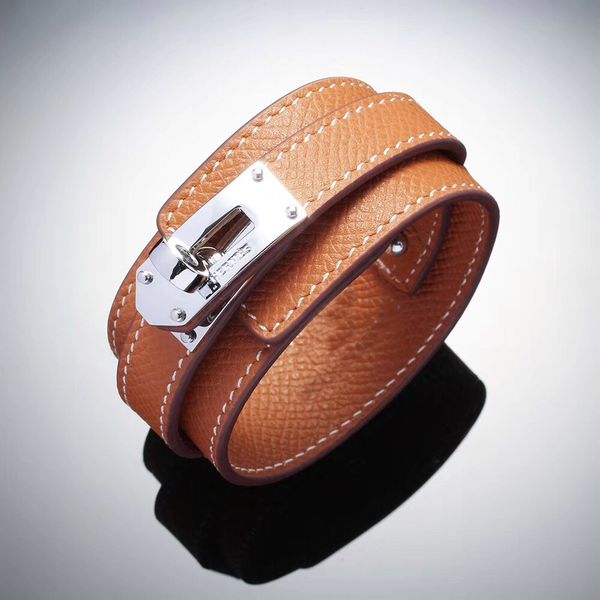 

Luxurious genuine leather H rivet bracelet in many colors Adjustable size CDC bracelet for women and men fashion jewelry PS5303