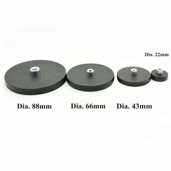 

mounting magnetic disc in rubber diameter 22 43 66 88 mm led light holding spotlight holder with female thread ndfeb magnet neodymium magnet