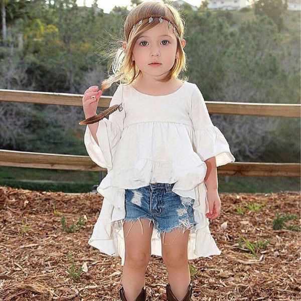 

retail white red black baby girls asymmetrical dress children cotton flare sleeve party dress fashion cute tutu dress kids designer clothes, Red;yellow