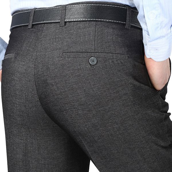 

new summer style mens silk suit pants business casual dress pants thin trousers for man classical anti wrinkle pant big size 44, White;black
