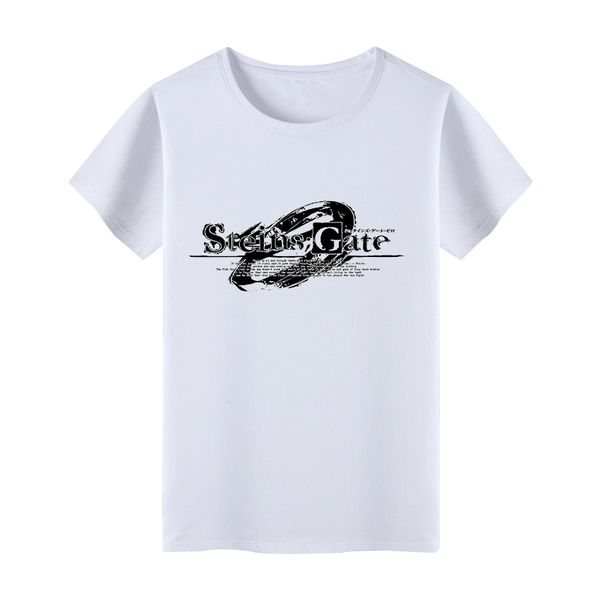 

anime steins gate 0 cosplay t-shirt makise kurisu t shirt summer cotton short-sleeve men women tees, White;black