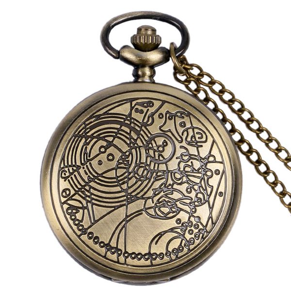 

antique style bronze doctor who quartz pocket watch men women fob clock pendant gift with necklace chain, Slivery;golden