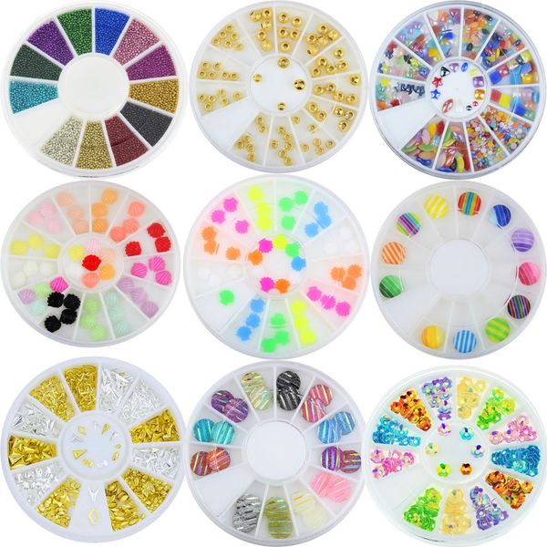 

for nail design 3d nail art rhinestones glitters acrylic tips decoration manicure wheel new broken glass nails tips 0927, Silver;gold