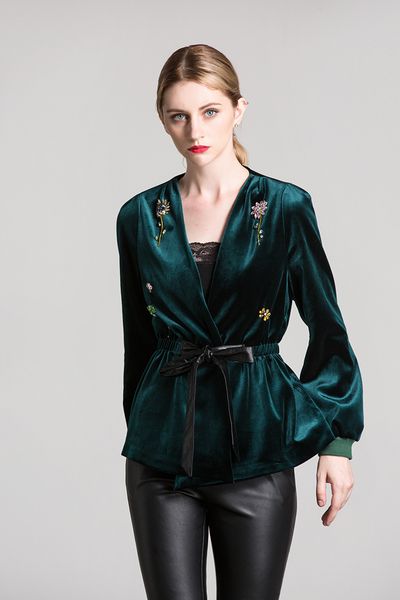 

trends auntumn and winter women's beads style jackets,nice lady's outwaer & coats,two colours,long sleeve,sashes beauty, Black;brown