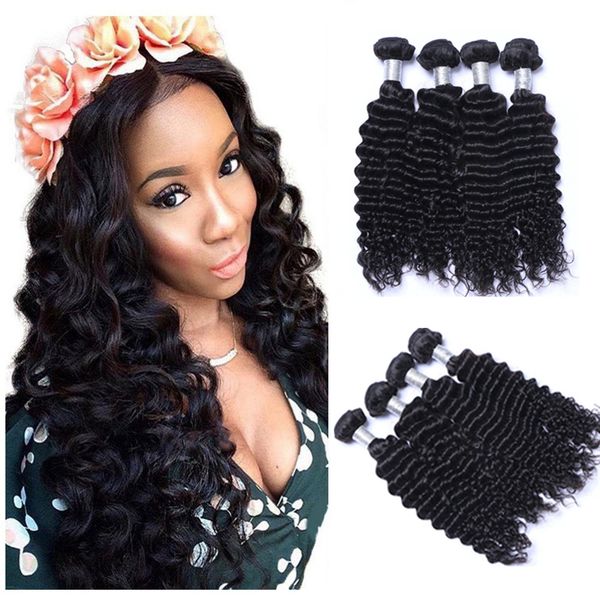 

indian nature wave virgin hair weave remy human hair extensions 4pcs/lot natural color no shedding tangle can be dyed bleached, Black