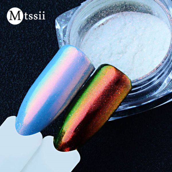 

mtssii mirror effect glitter powder 0.2g unicorn mermaid chrome dust nail art decoration metallic chrome pigment diy manicure, Silver;gold