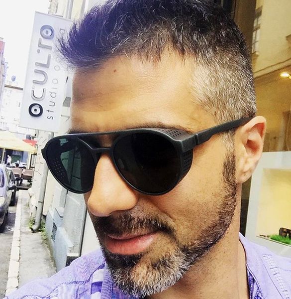 

jackjad new fashion round frame steampunk style side mesh sunglasses men brand design vintage sun glasses 97373, White;black