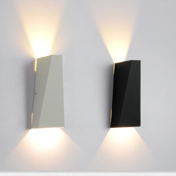 10W LED Wall Light Moderno Abaixo Da Lâmpada Da Parede Creative Trapezoid Sconce Iluminação Casa Indoor Parede Luzes Lâmpadas de cabeceira Branco / Preto