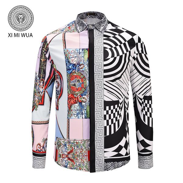 

Рубашки последний стиль Medusa мужские повседневные рубашки имеют этикетку Европей