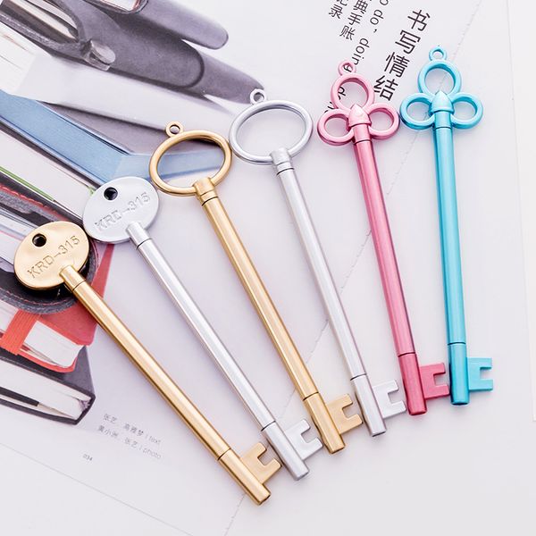 

retro creative retro key modeling gel pen black reflective pen cute pupil school supplies 6kinds of key kawai gel
