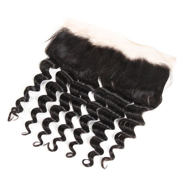 

9а мода 13x4 lace фронтальная бразильский сыпучие глубокая волна волос девственницы волна воды свободная часть индийской девственницы волос, Black