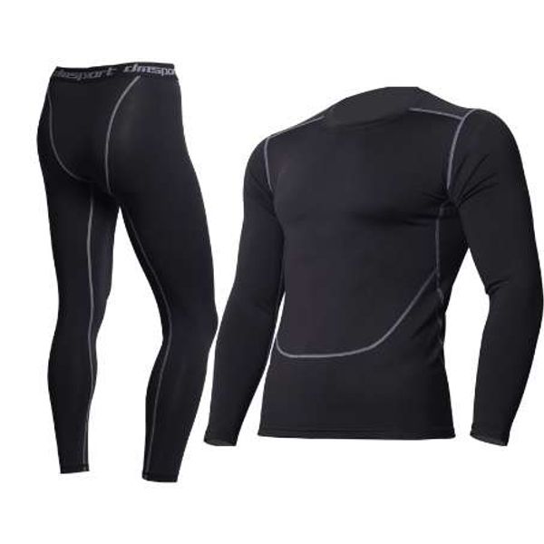 

thermal underwear for men male thermo clothes long johns thermal tights winter long compression underwear quick dry, Black;white