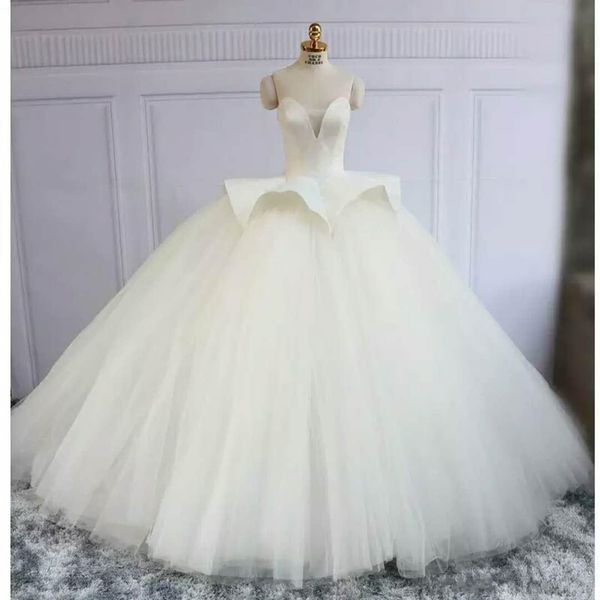 

real p ball gown wedding dresses sweetheart satin tulle floor length overskirt 2019 princess style bridal gowns custom made, White