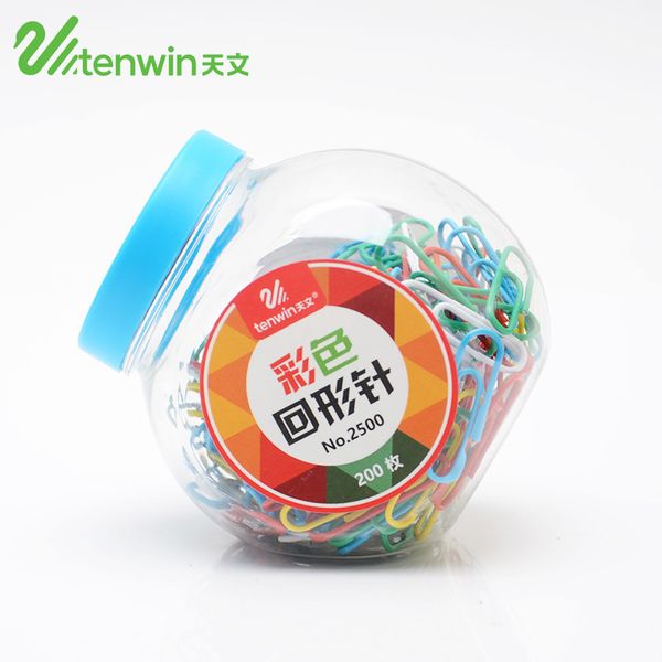 

200 pcs/lot 28mm cute mini colored paper clips binder clamp kawaii memo holder paperclips for kids office school supplies