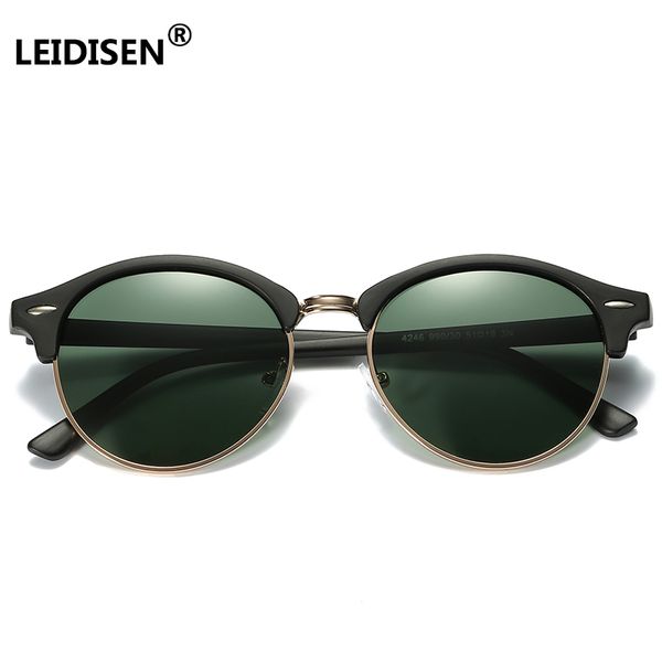 

leidisen polarized sunglasses women semi rimless frame brand designer classic men retro uv400 sun glasses driving eyewear, White;black