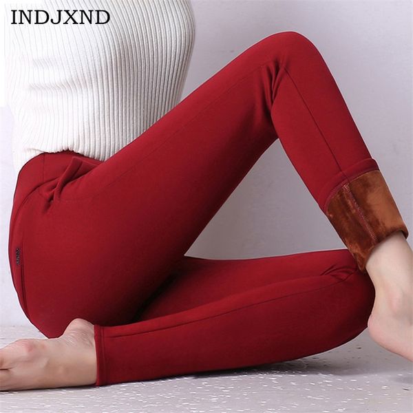

female thick velvet leggings winter warm high waist leggins pantalones mujer thicken stretch skinny pantalon femme k128, Black