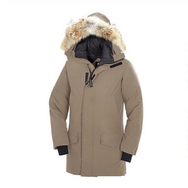 

бесплатная доставка 2018 топ копия с оптовая цена марка мужская langford пуховик толстовки меха модные зимние парка горячие продажа, Black