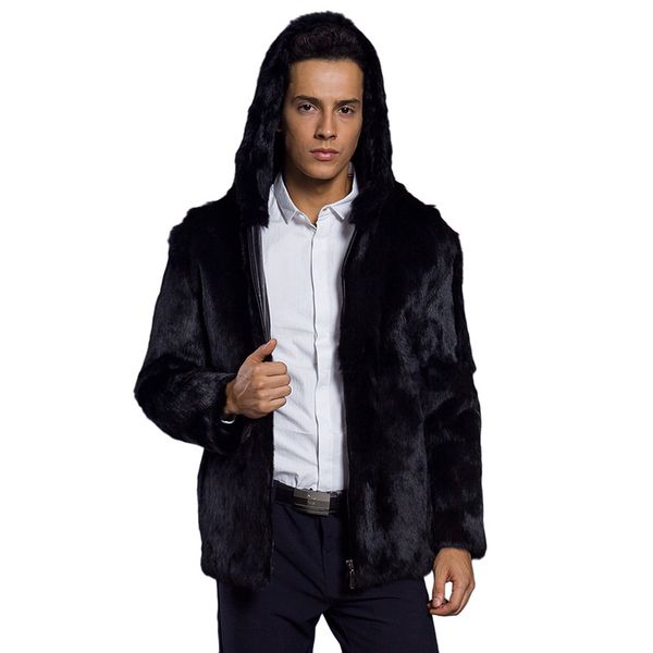 

luxury faux fur coat plus size 3xl fluffy fleece jacket 2018 winter autumn thick warm mens male long overcoat chaquetas hombre, Black;brown