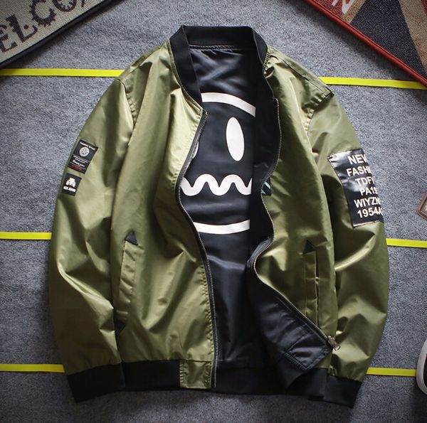 

мужское пальто утолщение любителей летной куртки бейсбол хлопок одежда зимняя весна размер куртки m-4xl, Black;brown