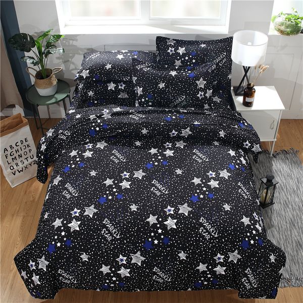 

direct selling was studded with stars 3dbedding set polyester duvet cover white black starry sky bedclothes twin  king size