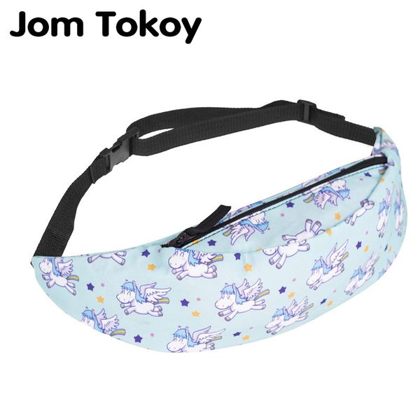 

jom tokoy new 3d colorful waist pack for men fanny pack style bum bag flying unicorn women money belt travelling waist bag