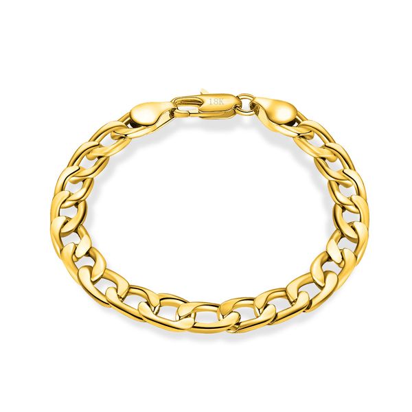 

6-12mm 18k gold plated bangle women 925 silver plated link chain bracelet for men fashion jewelry in bulk, Black