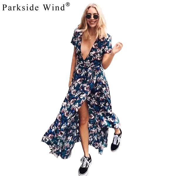 

parkside wind beach holiday bohemia femme long dress v-neck sashes wave flounce retro short sleeves open fork dresses qwa2148-45, White;black