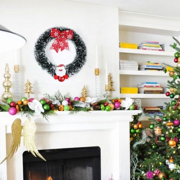 13 Inch New Year Santa Claus Bell Christmas Wreath Decorations