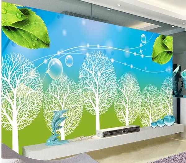 

p mural wallpaper abstract tree three-dimensional circle tv background wall