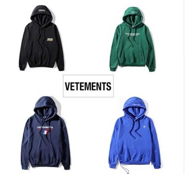 

2018ss new europe hip-hop collection men women hoodies pullover quality hiphop kanye west vetements oversized hoodie sweatshirts, Black