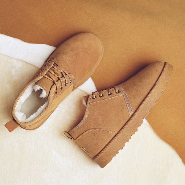 

Men's Winter Classic Indoor Casual Cotton Boots Outdoor Sports keep Warm Furry Work Ankle Snow Martin Boots