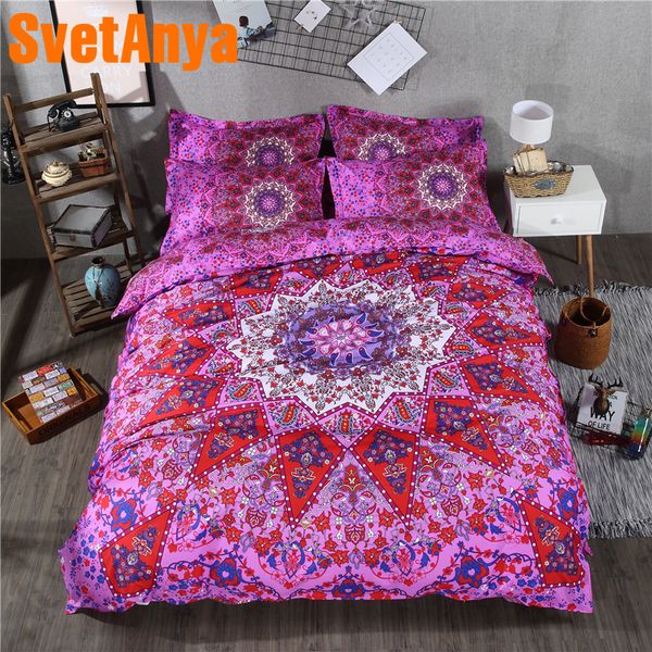 

svetanya pillowcase+comforter cover bedding set (no sheet) colorful elephant linens twin full  double king size