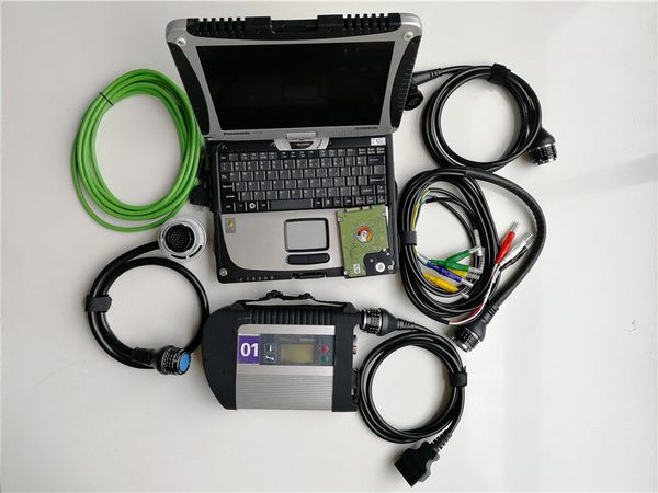 

v06.2023 auto diagnosis tool mb star sd c4 connect 4 compact with multi-languages hdd cf19 i5 4g used military lapcomputers