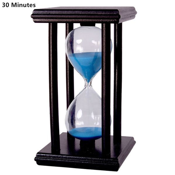 

30 minutes crystal transparent sand hourglass timer sandglass timer reloj de arena with wooden holder home decor ampulheta