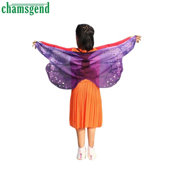 

chamsgend 2018 child kids boys girls bohemian butterfly print shawl wing costume accessory echarpe ponchos and capes#35, Red;brown