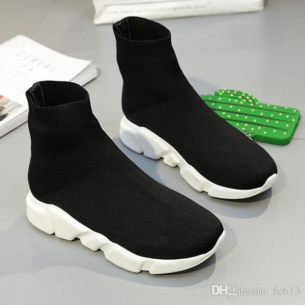 

luxury sock shoes speed trainers stretch textured knit white casual shoes speed trainer sneakers sock race runners white/black flat athletic