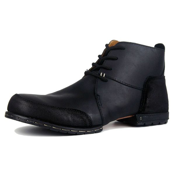 

handmade martin boots rivet winter boots with fur genuine cow leather men's fashion shoes fast shipping, Black