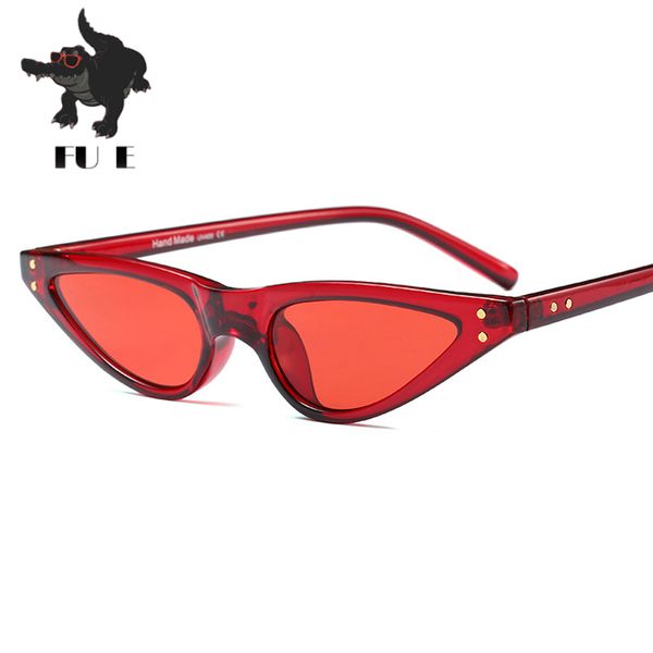 

fu e new sunglasses small glasses frame kitten glasses frames brand design fashion sunglasses ladies anti-uv400, White;black