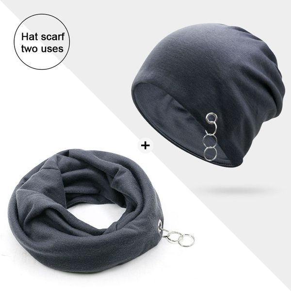 

hat scarf dual-use fashion mens winter hats with rings stocking hats for women double neck warm skullies beanies