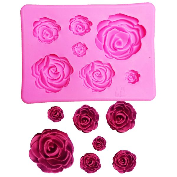 Acheter Moule De Silicone 3d Forme De Moule De Rose Pour Savon Bonbons Chocolat Glace Outils De Décoration De Gâteau De Fleurs De 15 Du