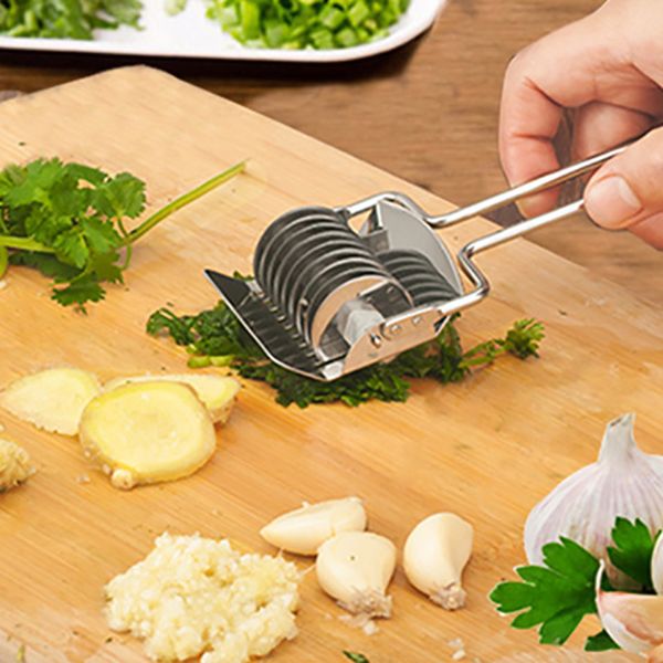 

stainless kitchen accessories gadgets blade green onion ginger chopper slicer garlic coriander cutter chopper vegatable cooking tools