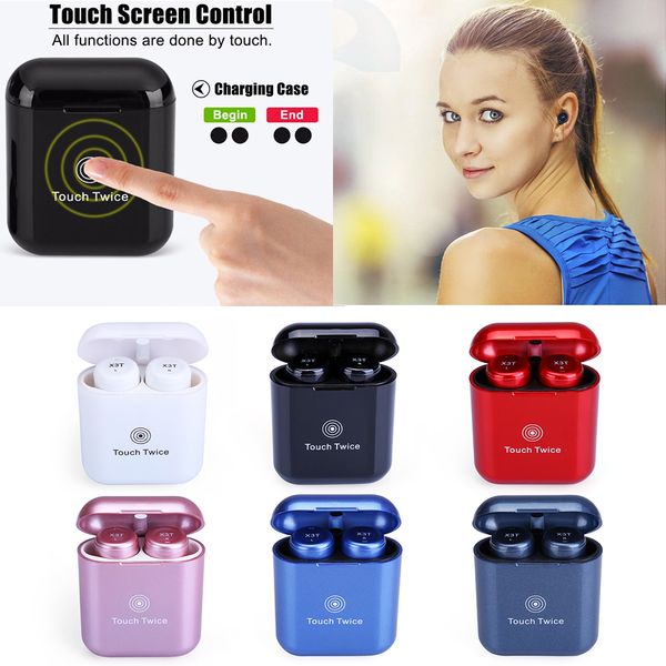 

new x3t touch button tws bluetooth earphones wireless with microphone mini headsets sport charging boxes elari for pk x2t x1t