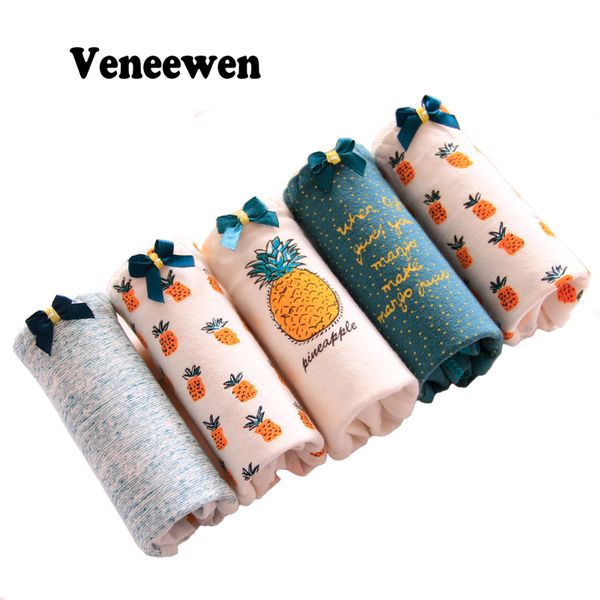 

5pcs\lot selling cotton panties women's plus size underwear briefs cartoon printing cute panties girls lingerie, Black;pink