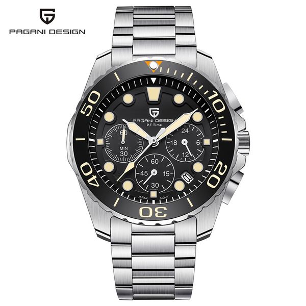 

PAGANI DESIGN Watch Men Chronograph Quartz Wristwatch Full Steel Waterproof Sport Mens Watches Men's Clock reloj hombre