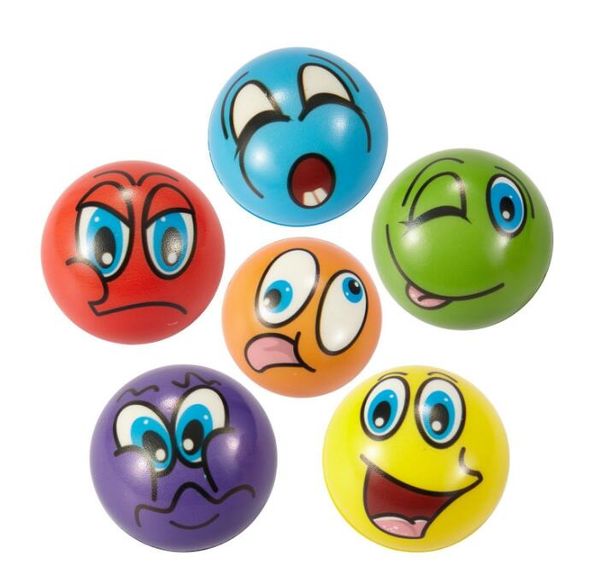 

6.3 см Смешные Emoji Face Stress Balls Squeeze Foam Ball Новинка Relax Toys- Разное выражение