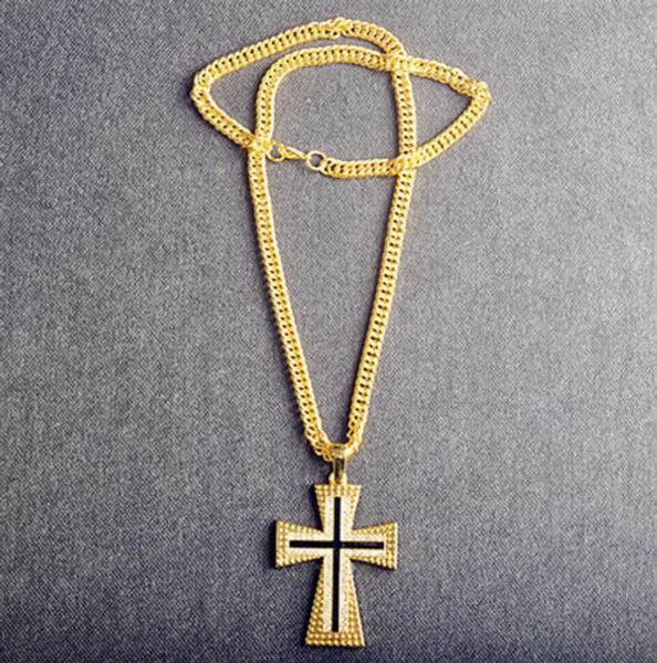 

retail christian cross pendant necklace bracelet gold stainless steel religious jewelry women men faith jewelry necklace gift, Silver