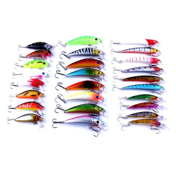 LENPABY 26 pcs Iscas De Pesca Kit Crankbait Baixo De Água Salgada / Popper Poper Isca De Pesca De água doce Isca De Pesca