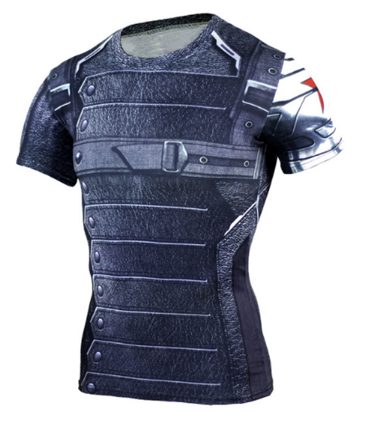 

мода футболка капитан америка 3 баки 3d печатные футболки фитнес мужчины crossfit compression рубашка s -xxxxxxl u250, White;black