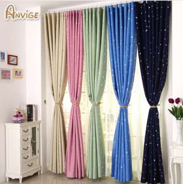 Anvige estrelas modernas impressas cortinas completas cortinas de janela cortina de tratamento 5 cores cortinas de desenhos animados feitos sob encomenda